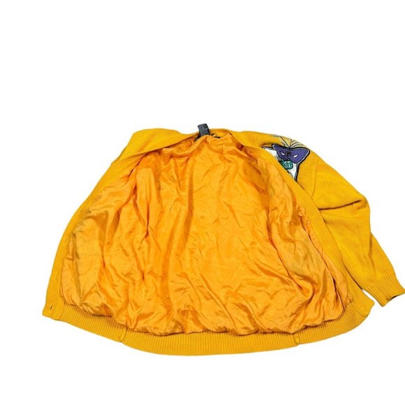 Vintage 90s IB Diffusion Yellow Knit Lined Cardigan Sweater Patch-Detail - Picture 8 of 13